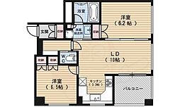リーガル京都二条城東 2LDKの間取図画像