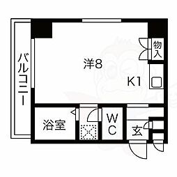 ロベルージュマツイ 1Kの間取図画像