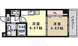 プログレスふなはし 1DKの間取図画像