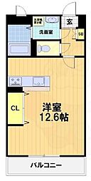 シャルレ11番館 ワンルームの間取図画像