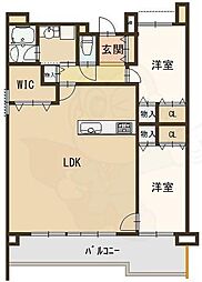 パデシオン新烏丸十条 2LDKの間取図画像