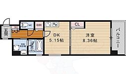 ベラジオ京都神泉苑 1DKの間取図画像