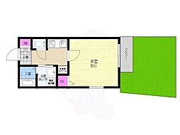 ベラジオ京都鞍馬口 1Kの間取図画像