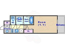 エスリード京都梅小路アヴェニテ 1Kの間取図画像
