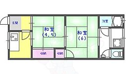 第二八ノ坪荘 2Kの間取図画像
