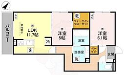 GRAMM桂稲荷山 2LDKの間取図画像