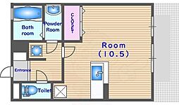 アムール西桂B ワンルームの間取図画像