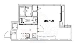 アークリード堀川寺之内 1Kの間取図画像