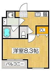 COLORY Life 長岡京 1Kの間取図画像