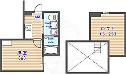WEST9Mirror1号館 1SKの間取図画像
