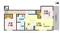 GRAMM殿城 2LDKの間取図画像