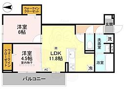 GRAMM殿城 2LDKの間取図画像