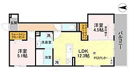 GRAMM殿城 2LDKの間取図画像