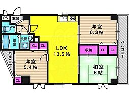クレードル桂川 3LDKの間取図画像