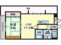 上桂くめマンション 1LDKの間取図画像