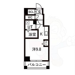 LW京都桜邸 ワンルームの間取図画像