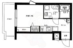 デトム・ワン西陣聚楽 ワンルームの間取図画像
