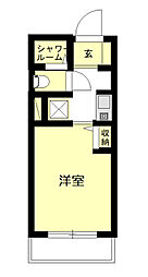 JR南武線 平間駅 徒歩8分の賃貸マンション 2階ワンルームの間取り