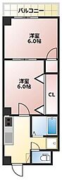 こざとパークビル 2Kの間取図画像