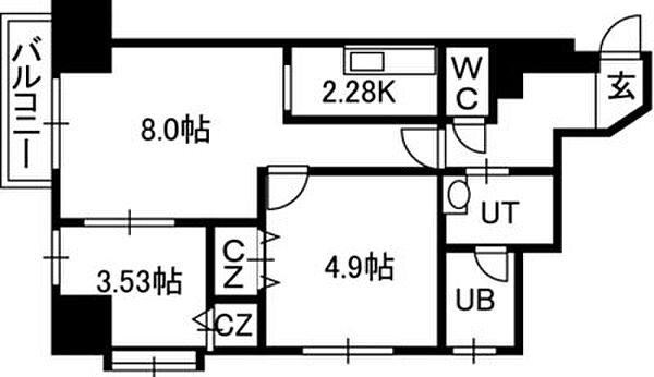 ＰＲＩＭＥ　ＵＲＢＡＮ宮の沢 00206｜北海道札幌市西区発寒六条9丁目(賃貸マンション2LDK・2階・45.19㎡)の写真 その2