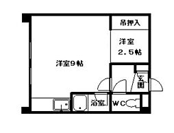 エスポワール16 ワンルームの間取図画像