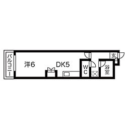 セーフウェイ本郷 1DKの間取図画像
