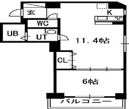 S-FORT南郷通 1LDKの間取図画像