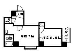 南1西18ビル 1DKの間取図画像
