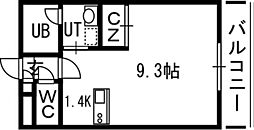 セトルクラシカル 1Kの間取図画像