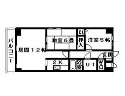 マイン中島公園 2LDKの間取図画像