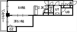 PRIMEURBAN札幌リバーフロント 1LDKの間取図画像