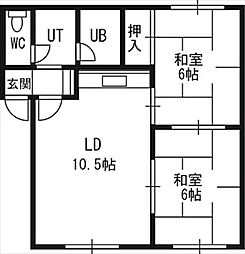ベスト宮の森 2LDKの間取図画像
