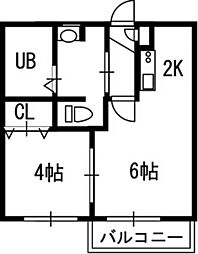 ヴィレッジ北大通壱番館 1DKの間取図画像