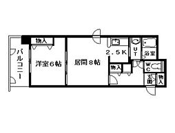 サザンクロス313 1LDKの間取図画像