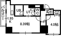 プライムアーバン大通東 1LDKの間取図画像