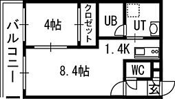 セトルクラシカル 1LDKの間取図画像