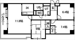 アルファスクエア円山 3LDKの間取図画像