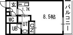 セトルクラシカル 1Kの間取図画像