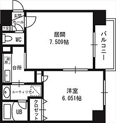 フォレスト円山 1LDKの間取図画像