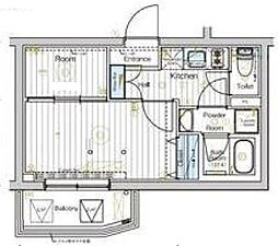 MAXIV川崎WEST DUE 2階2Kの間取り