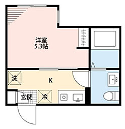 アリア宮崎台 1階1Kの間取り