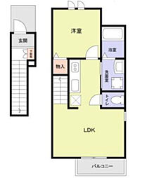 Bellwood 2階1LDKの間取り