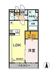 グリチネ 2階1LDKの間取り