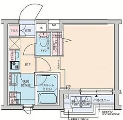 ロアール大森弐番館 3階1Kの間取り