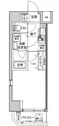 アイル横浜BAYSIDE 4階1Kの間取り