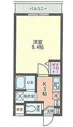 エルグランド鶴見 1Kの間取図画像