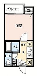 グランクオール蒲田 1Kの間取図画像
