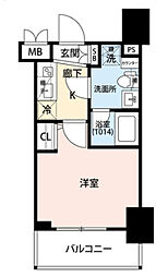 ジーベック平和島 1Kの間取図画像