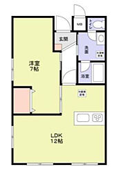 サンウエスト四谷上町 1LDKの間取図画像