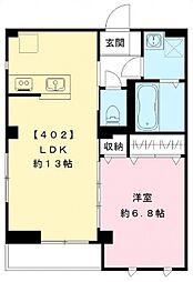 レザン池上 1LDKの間取図画像